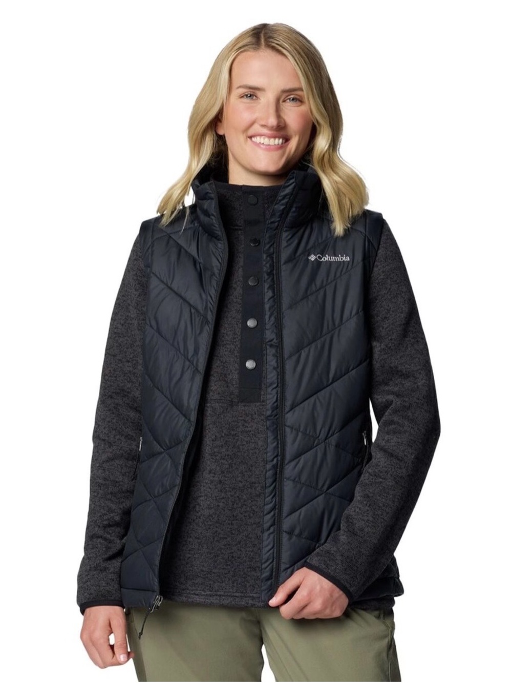 Columbia | Black Quilted Fleece Lined | Vest | XL